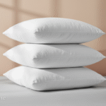 Pack of Three Terry Towel Pillows Waterproof Hollow Siliconized Ball Fiber Filled